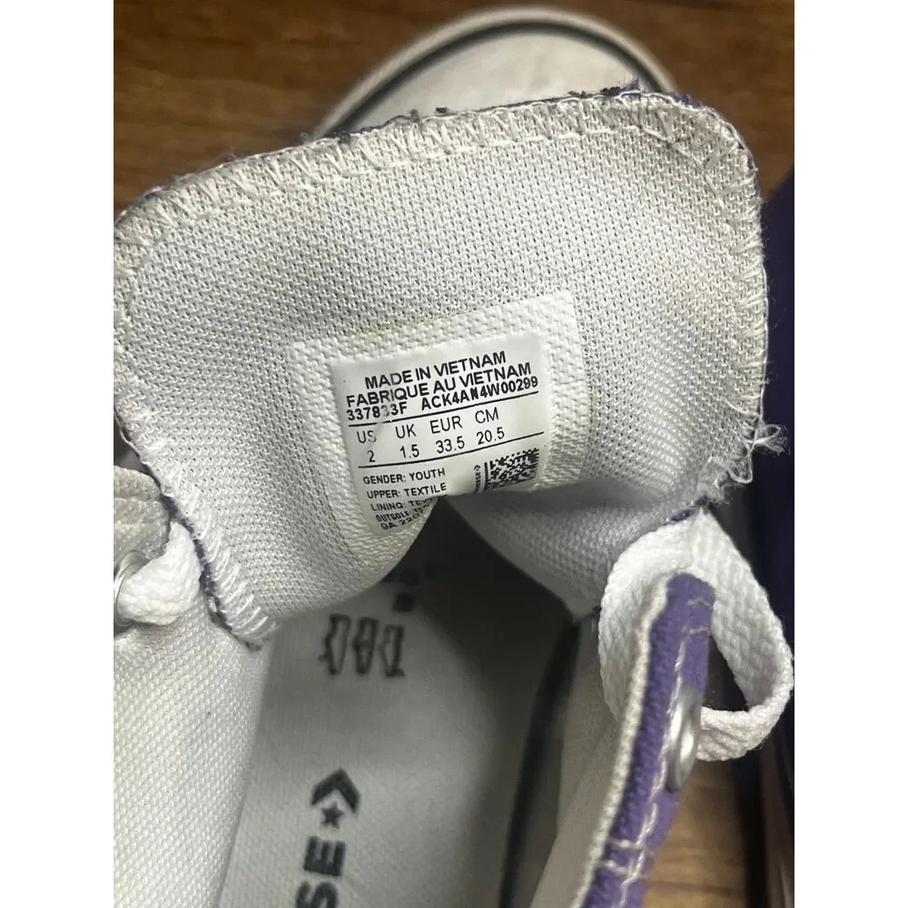 Converse Chuck Taylor All Star Purple High Top Youth Size 2
